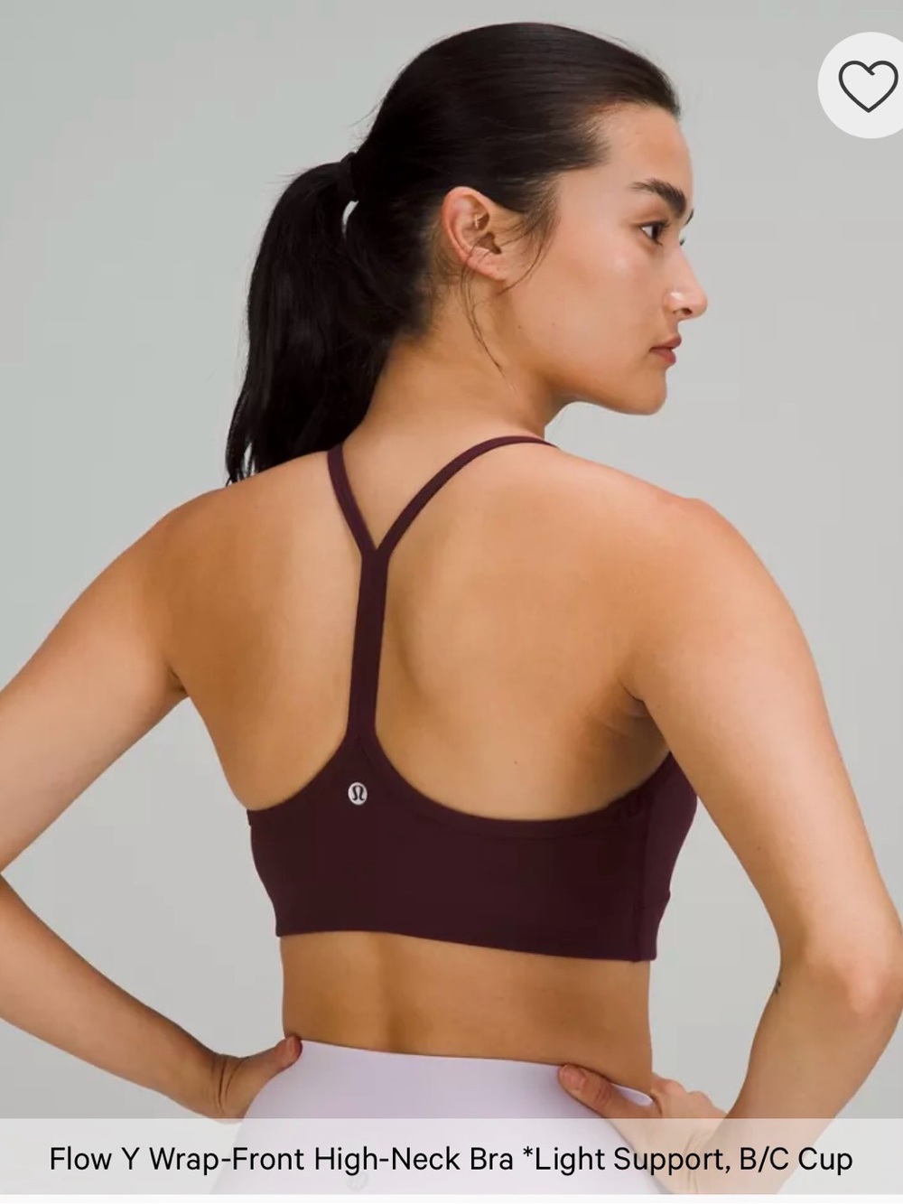 Lululemon Flow Y Wrap-Front High-Neck Bra NWT Wine Berry Sizes 6 & 8 Rare - Picture 4 of 12